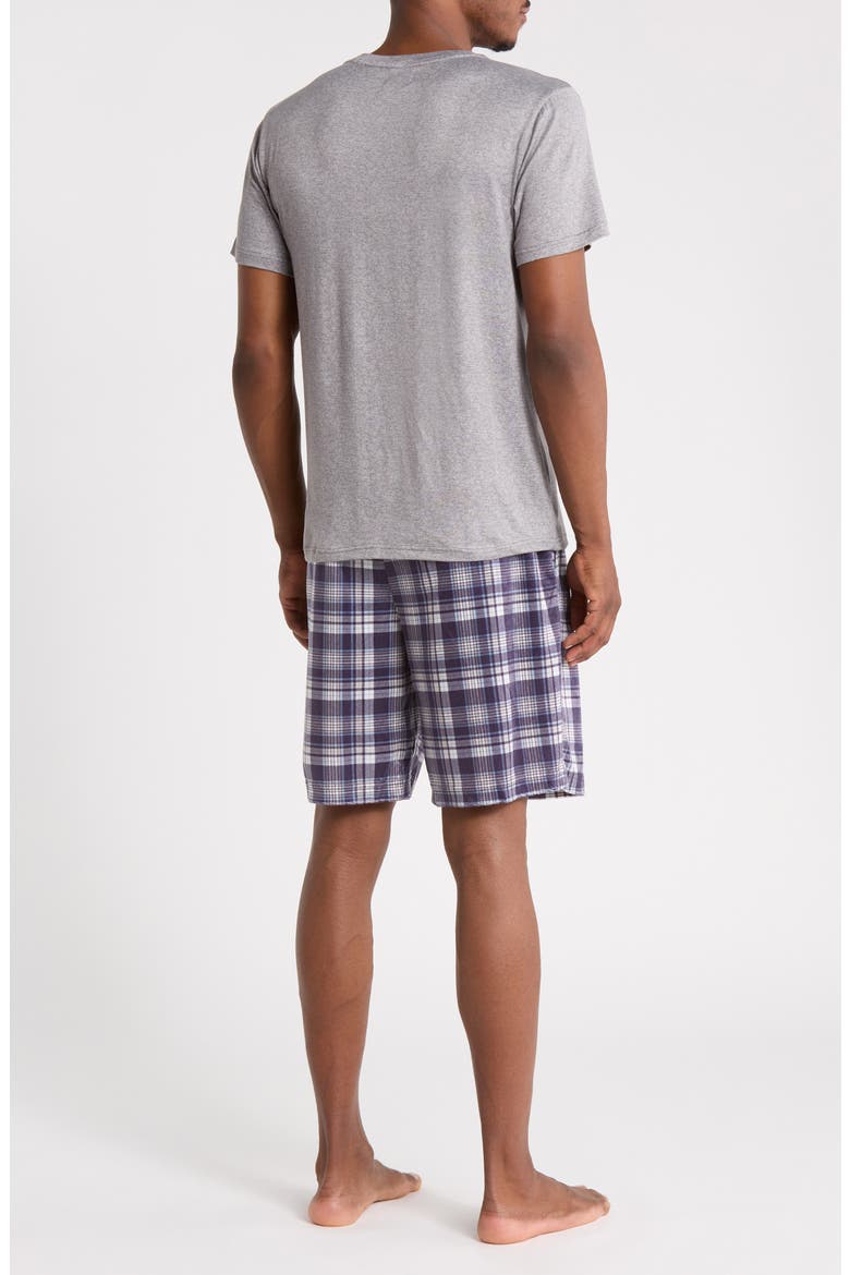 Crewneck Pajama Tee & Shorts Set, Alternate, color, HEATHER GRAY/MIDNIGHT SAIL