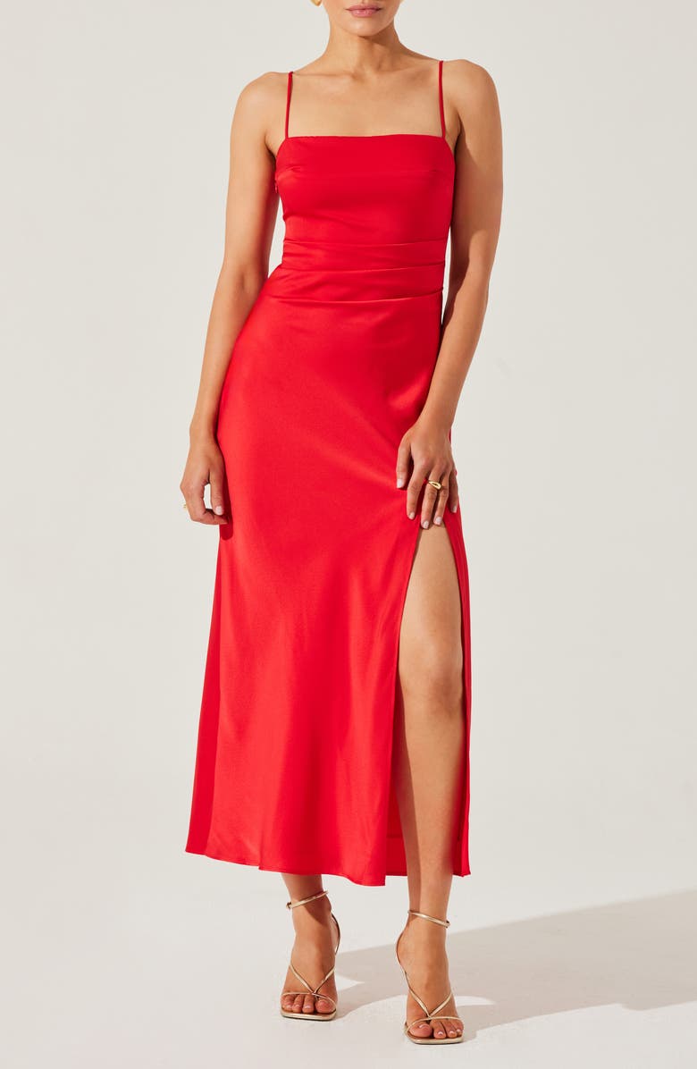 ASTR the Label Satin Slipdress, Main, color, Cherry Red