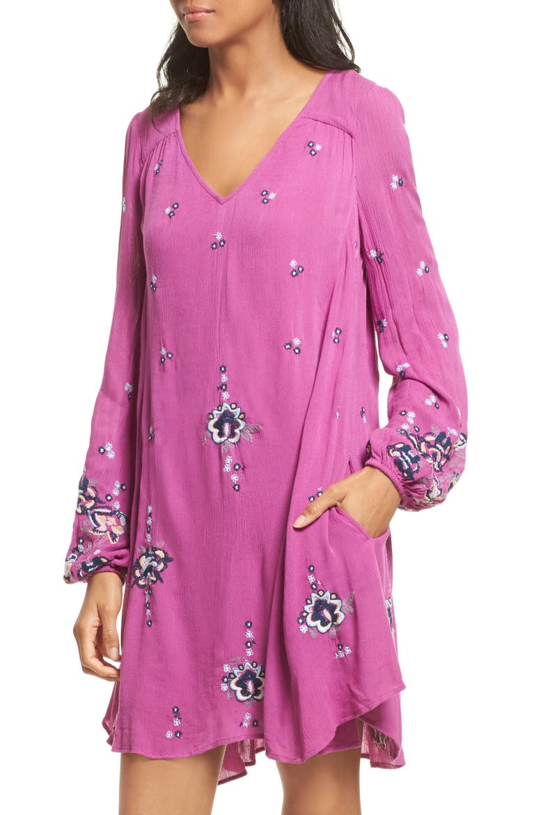 Embroidered Minidress, Alternate, color, LILAC