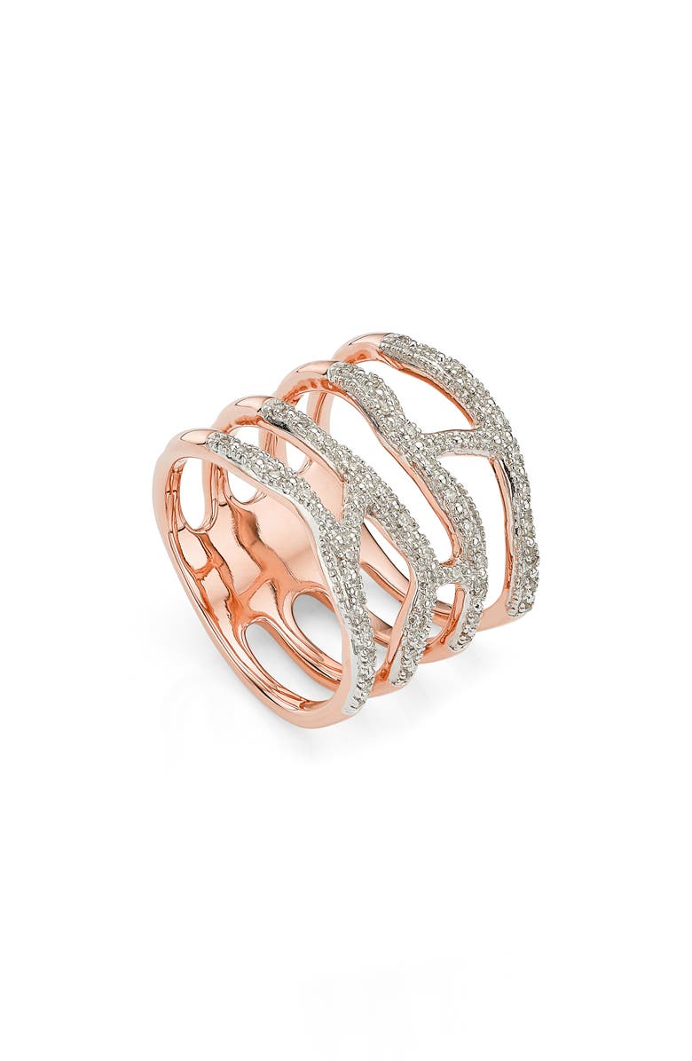 Monica Vinader Riva Waterfall Diamond Cocktail Ring, Alternate, color, 