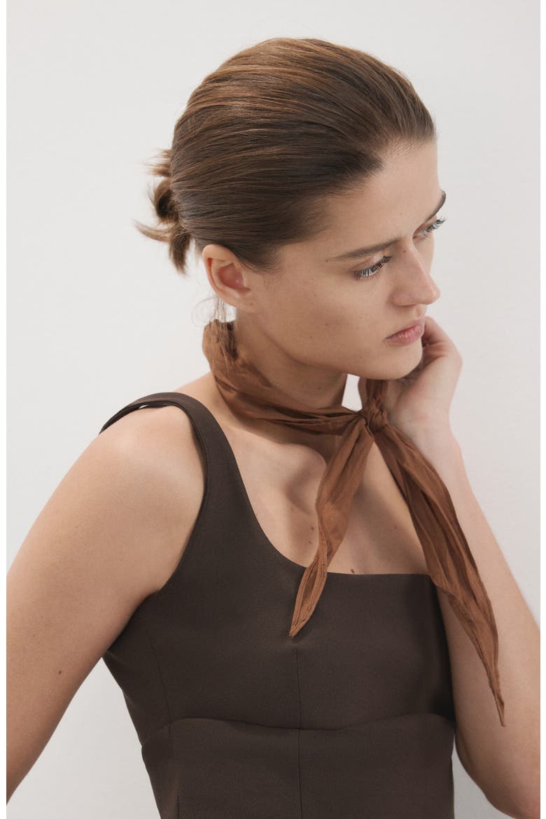 Square Neck Crop Top, Alternate, color, BROWN
