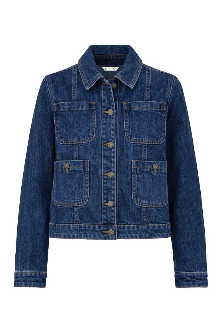 Stretch Denim Pocket Detail Jacket, Alternate, color, Blue