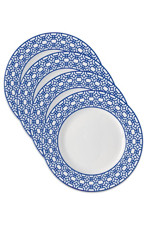 Caskata Newport Garden Gate Rimmed Dinner Plate In Blue