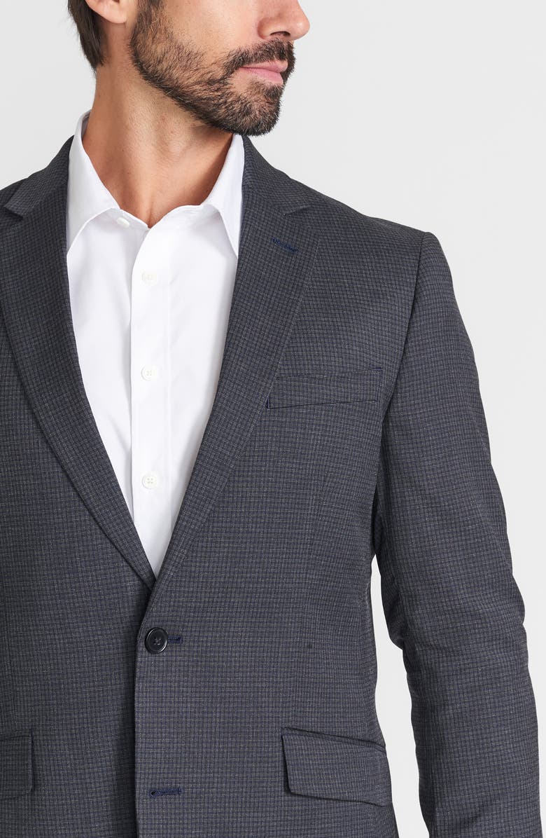 SAVILE ROW CO Hoxton Check Notch Lapel Suit, Alternate, color, Grey