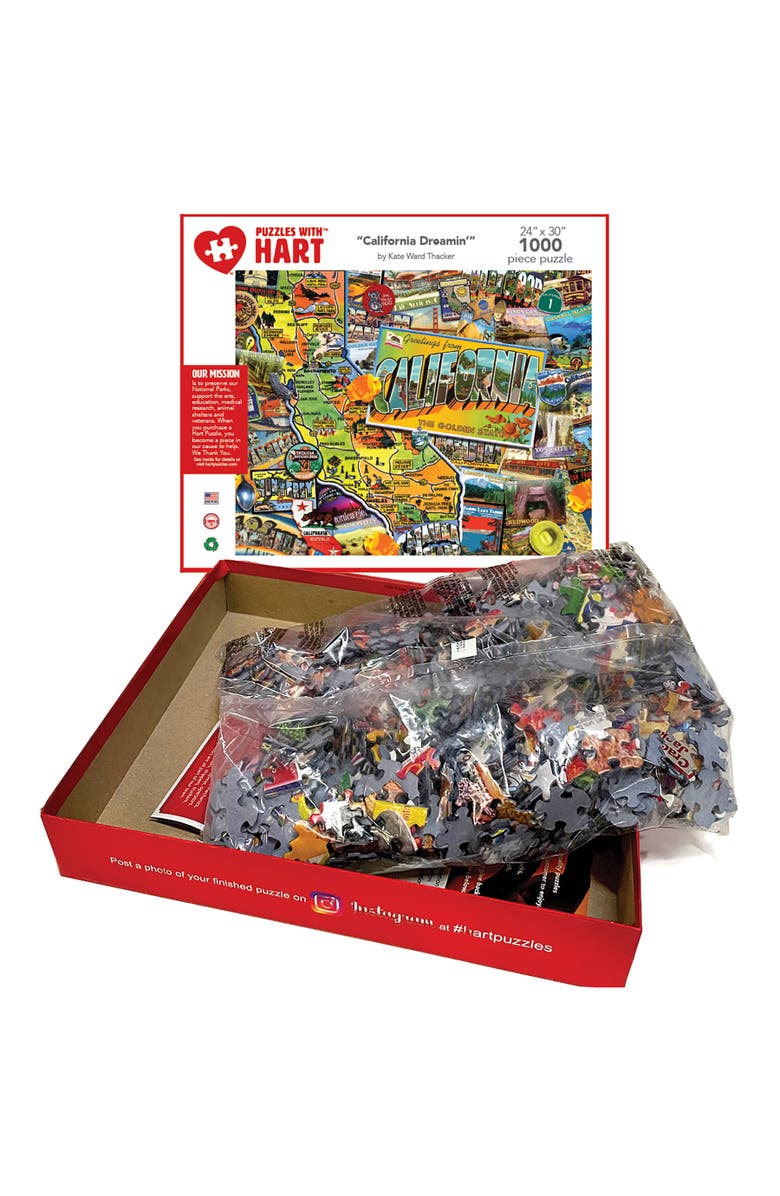 Hart Puzzles California Dreamin, 24 Inch  x 30 Inch 1000 Piece Puzzle, Alternate, color, Multicolored