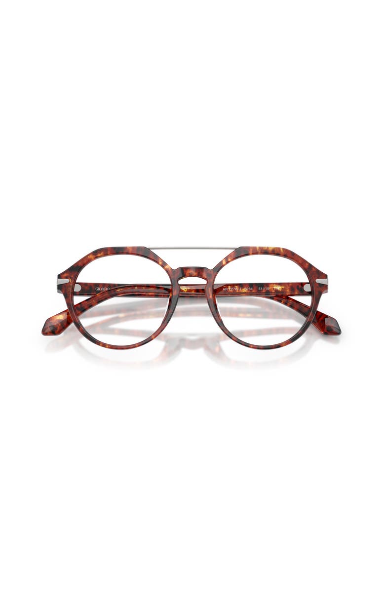 Giorgio Armani 51mm Round optical glasses, Alternate, color, Tortoise