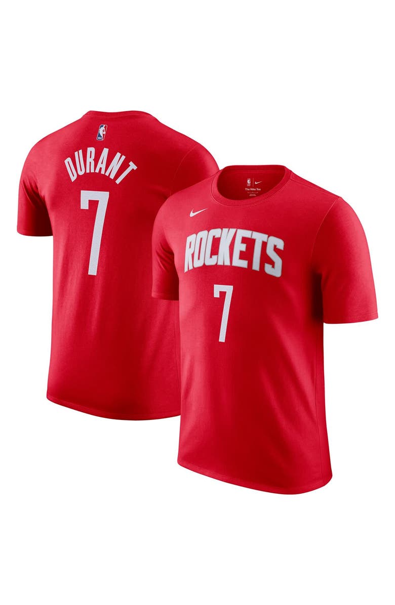 Nike Men's Nike Kevin Durant Red Houston Rockets Icon Edition Name & Number T-Shirt, Alternate, color, Red