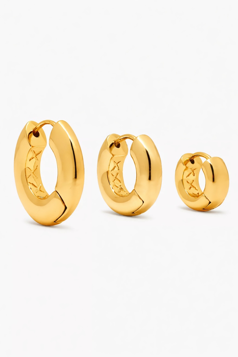 Sirso Midi Chubby Hoop Earrings, Alternate, color, Gold