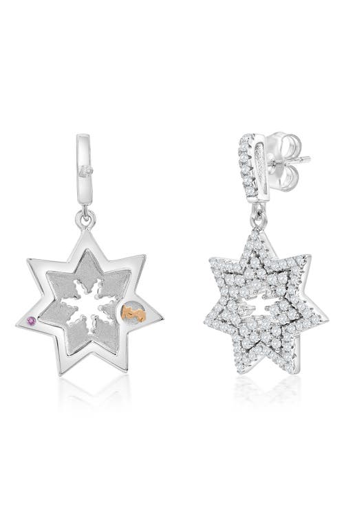 Suzy Levian Cubic Zirconia Starburst Drop Earrings