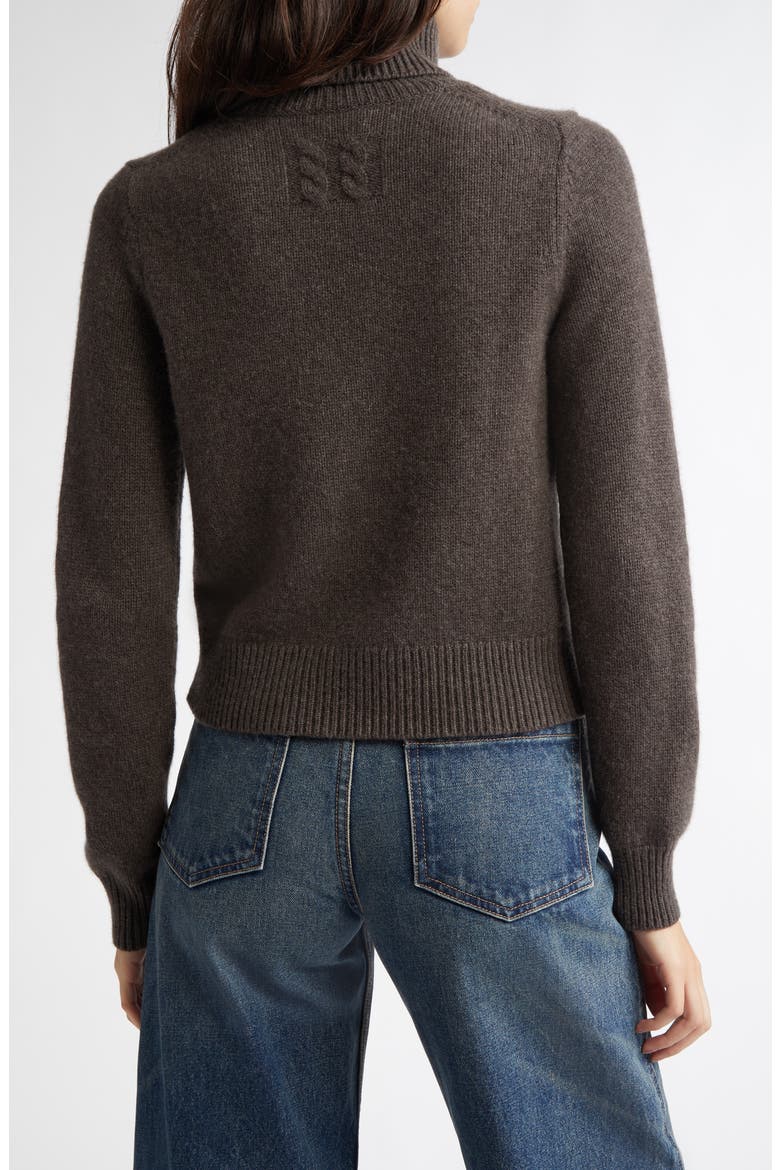 Hollyn Cashmere Turtleneck Sweater, Alternate, color, DARK UMBER MELANGE