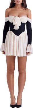HOUSE OF CB Alana Strapless Long Sleeve Minidress