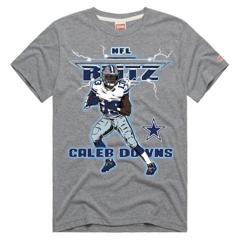 Unisex Homage Caleb Downs Gray Dallas Cowboys NFL Blitz Graphic Tri-Blend T-Shirt