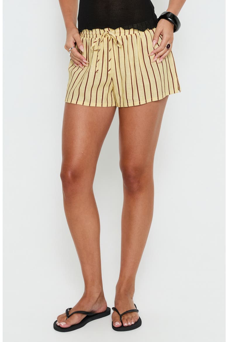 Abigayle Stripe Drawstring Shorts, Main, color, YELLOW