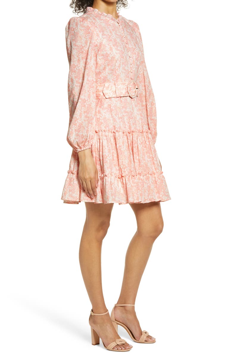 Rachel Parcell Rachel Parcel Tiered Long Sleeve Fit & Flare Minidress, Alternate, color, 