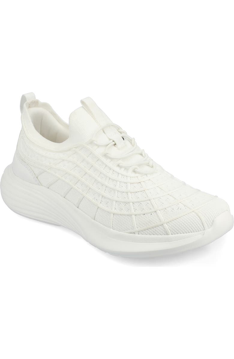 Journee Collection Dasha Knit Sneaker, Main, color, White