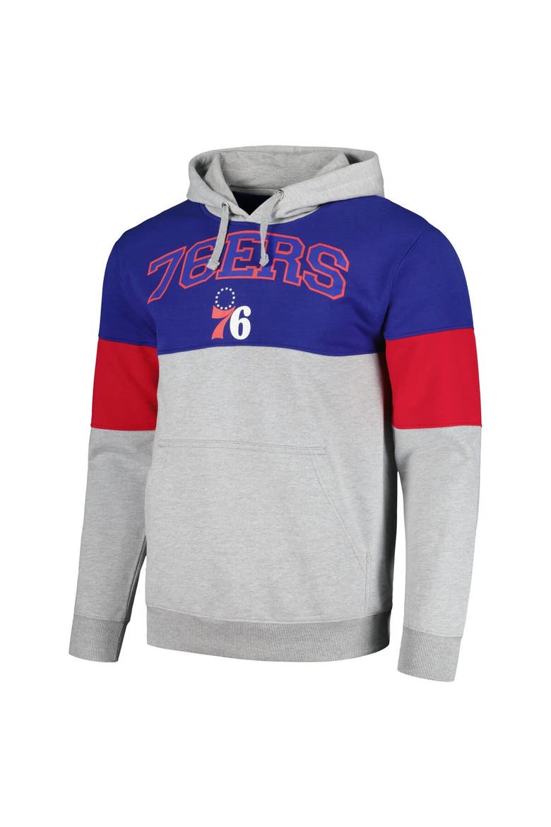 Men's Fanatics Branded Royal Philadelphia 76ers Contrast Pieced Pullover Hoodie, Alternate, color, Royal