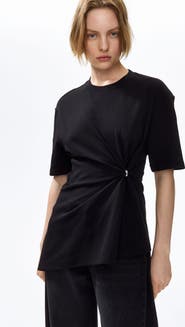 H&M Draped-detail asymmetric top