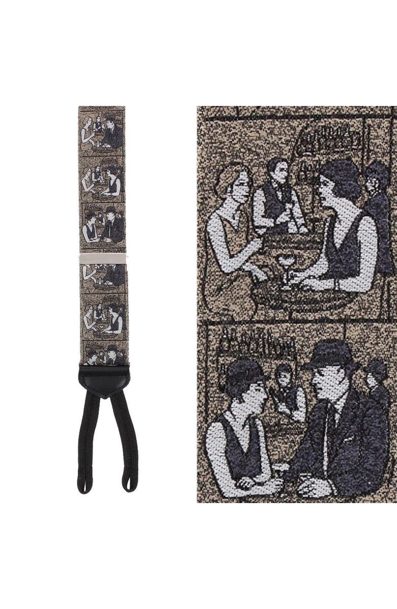 Trafalgar The Nightcap Novelty Silk Formal End Suspenders, Main, color, Taupe