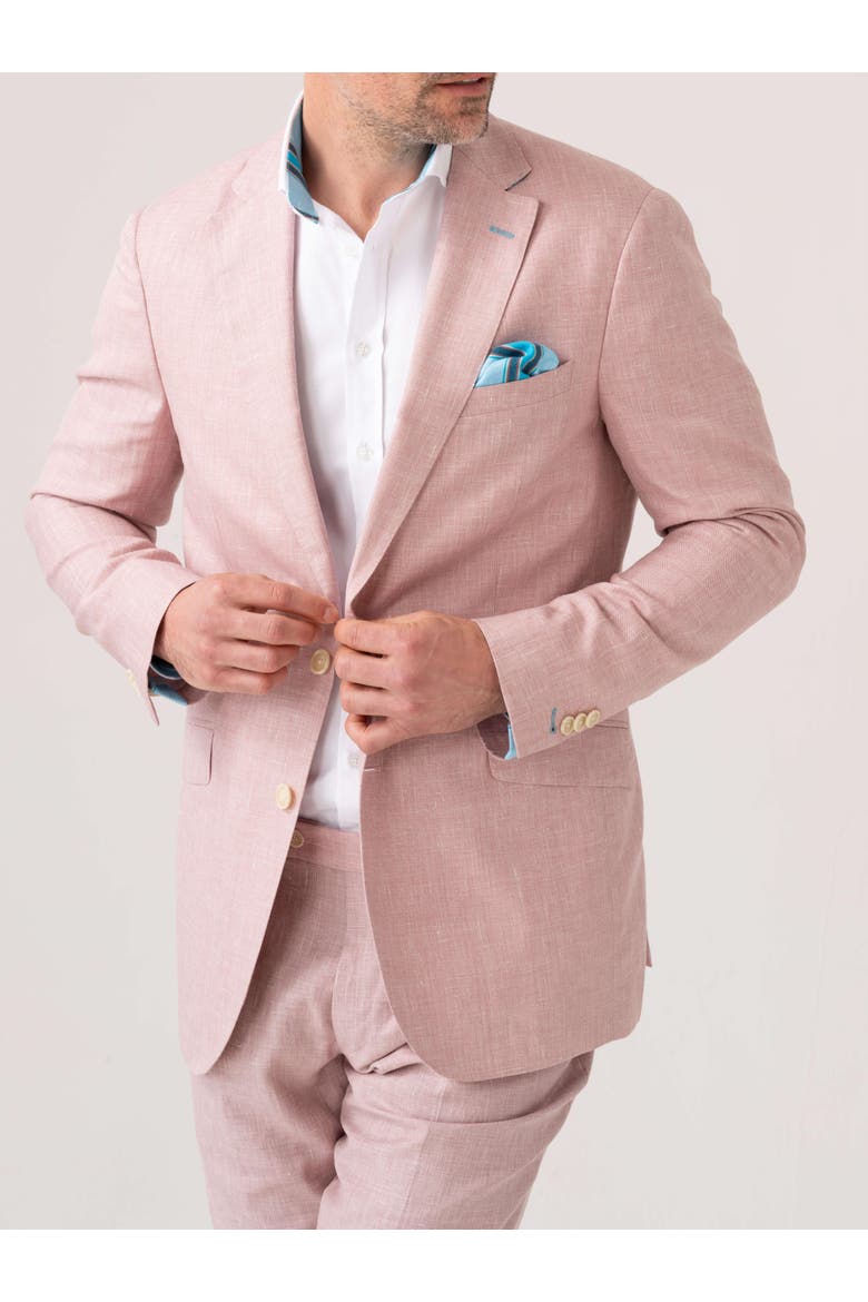 Linen Blazer, Main, color, Pink
