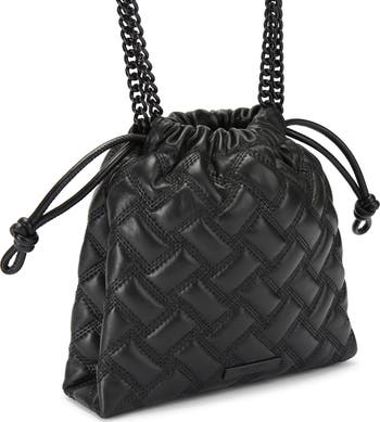 Small Kensington Drench Quilted Leather Drawstring Crossbody Bag