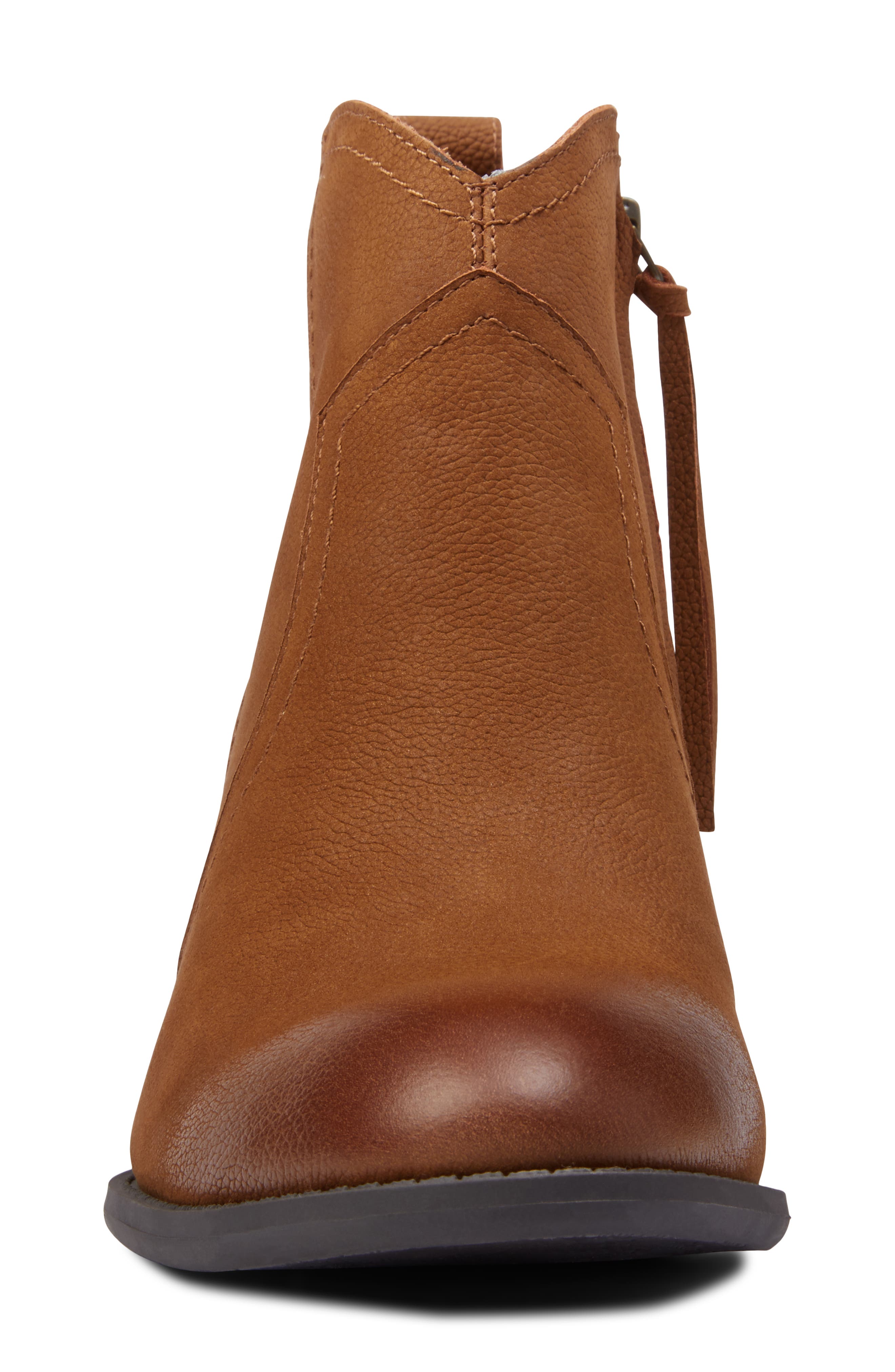 Raina Water Resistant Bootie, Alternate, color, BROWN NUBUCK LEATHER