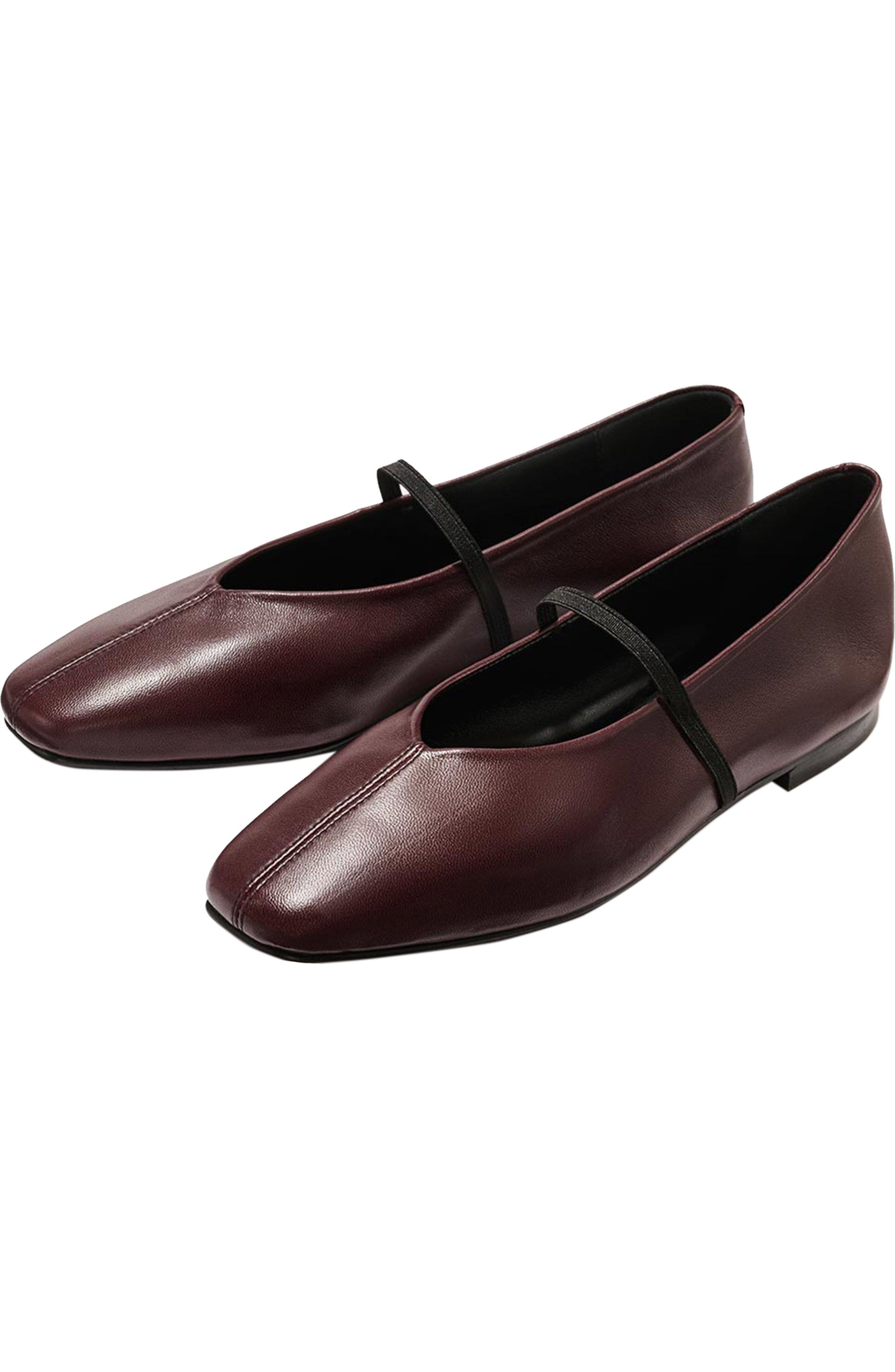 The Phoebe Flats, Alternate, color, Burgundy Nappa