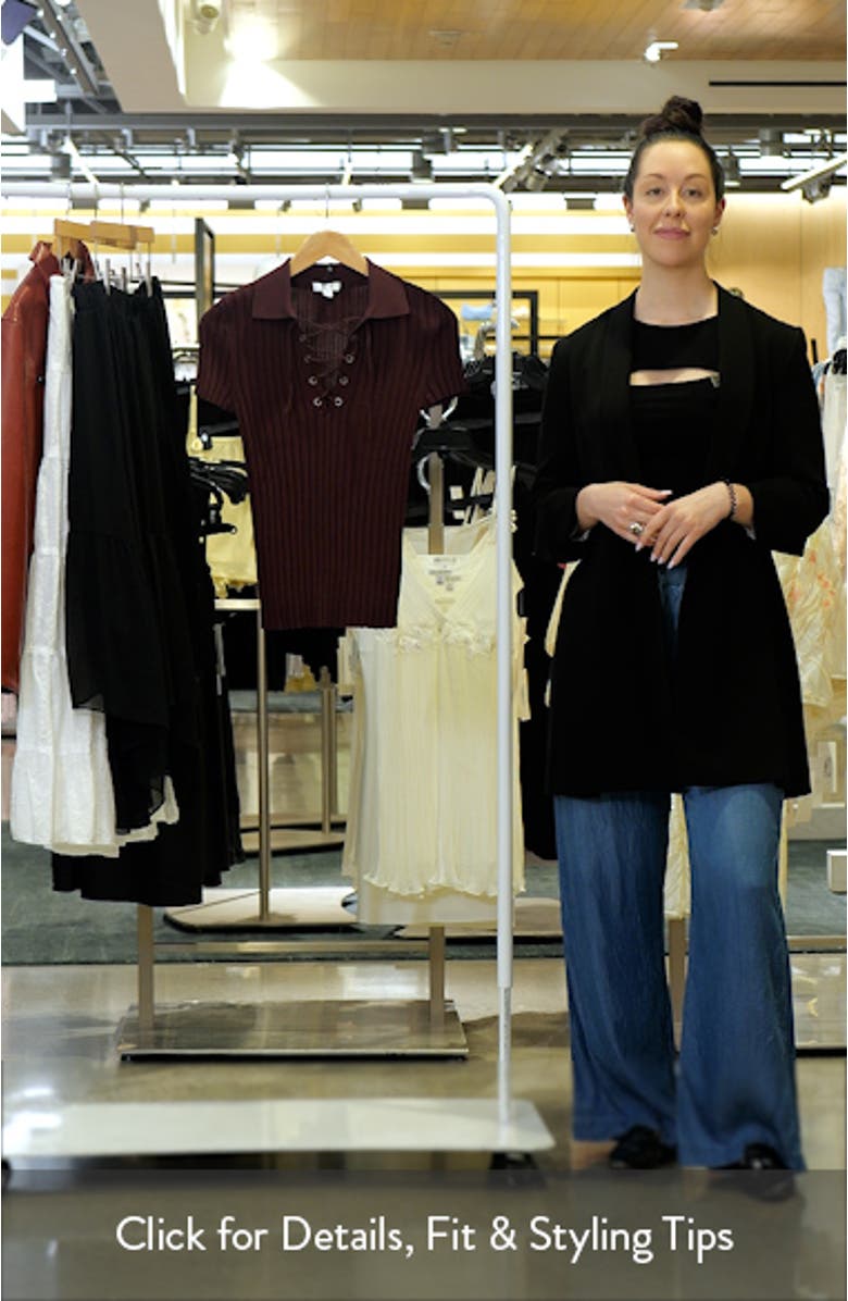 Poppy Lace-Up Polo Sweater, sales video thumbnail