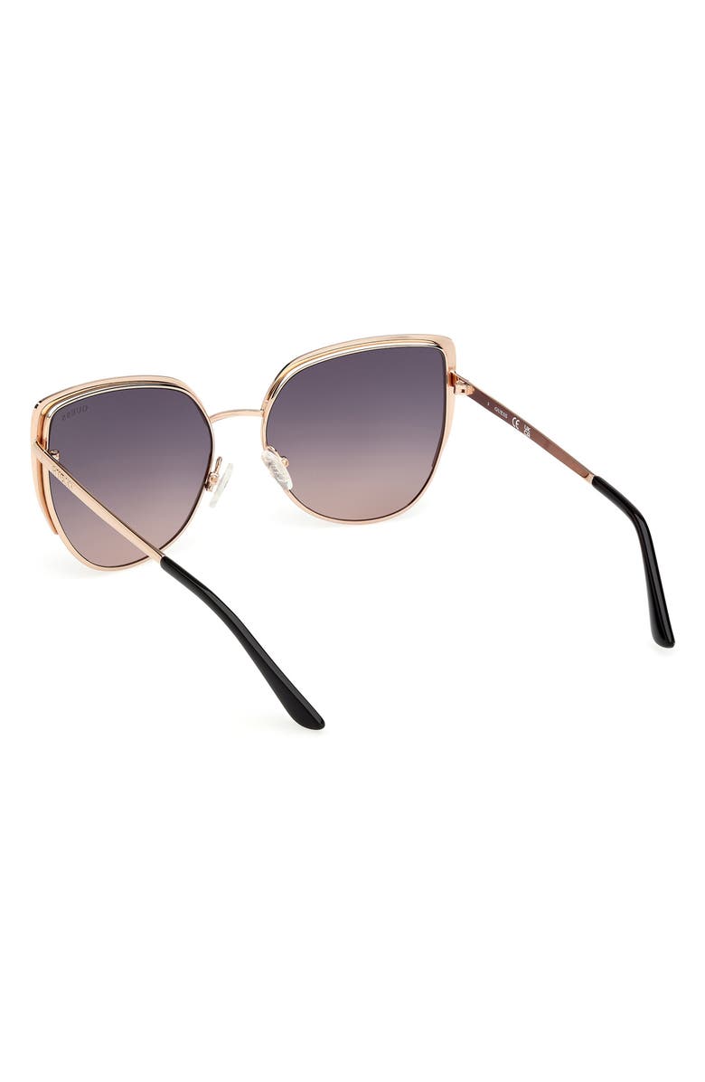 GUESS Cat Eye Sunglasses, Alternate, color, Black/ Other / Gradient Smoke