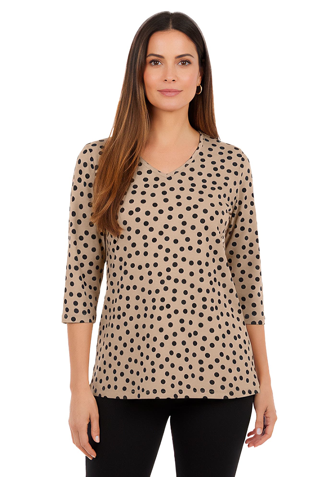 NEW KHAKI BLACK DOT