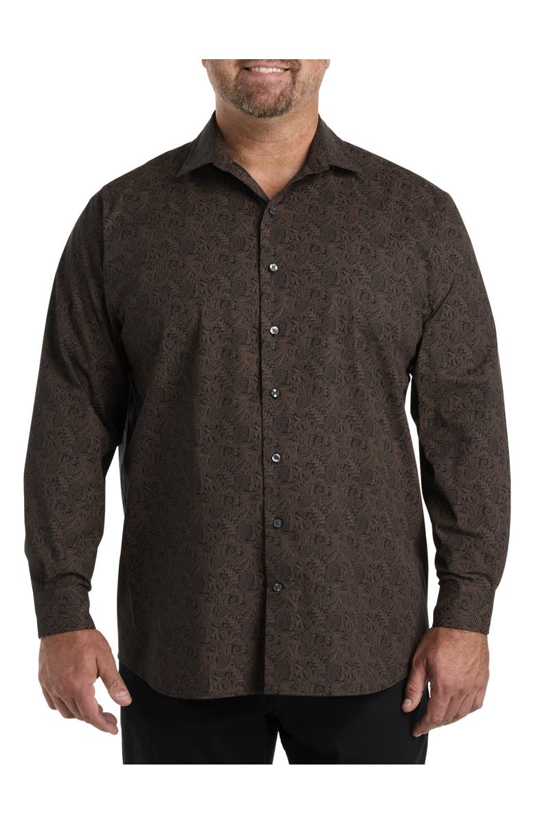Synrgy by DXL Big & Tall Paisley Print Sport Shirt, Alternate, color, 