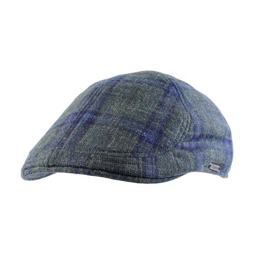 Wigens Italian Check Wool Pub Cap In Gray