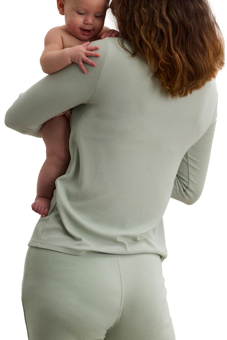 The Softest Rib Nursing Cardigan, Alternate, color, Sage