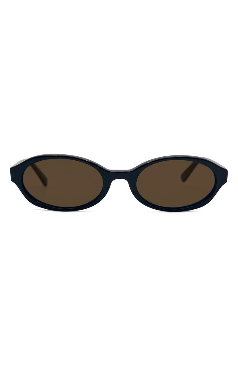 Rebecca Minkoff Fallon 54mm Oval Sunglasses, Main, color, Black