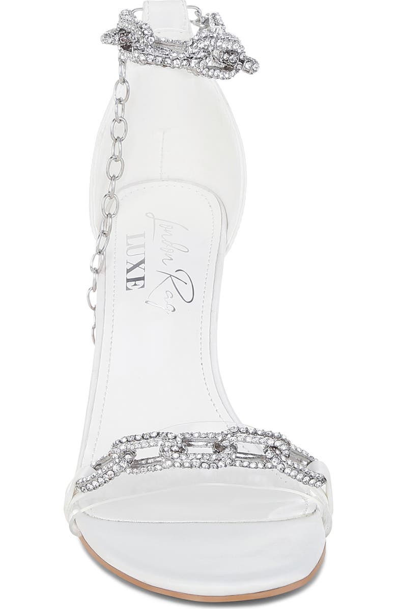 LONDON RAG Rabenda Rhinestone Stiletto Sandal, Alternate, color, White
