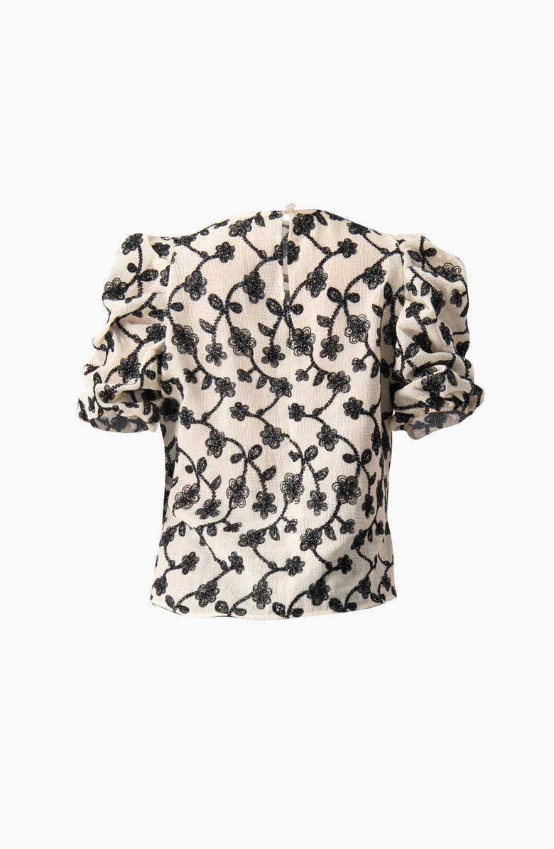 IVONNE Embroidered Puff-Sleeve Blouse, Alternate, color, 