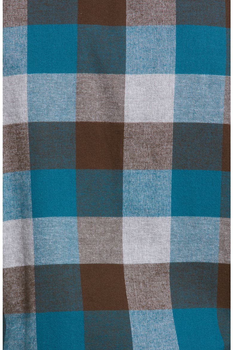 Men's Box Buffalo Check Flannel Button-Up Shirt, Alternate, color, DEMITASSE/BLUE CORAL