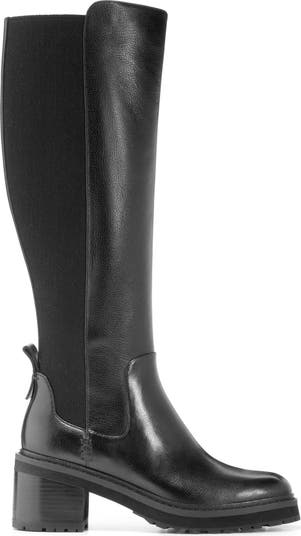 COLE HAAN Nike Air Sole Black on sale Suede Leather Buckle Knee High Riding Boots 8.5