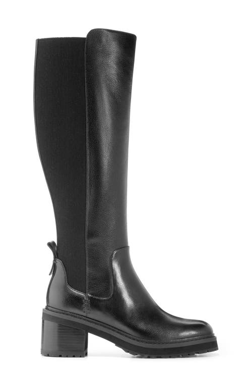 Cole Haan Gema Waterproof Lug Sole Tall Boot In Black Leather
