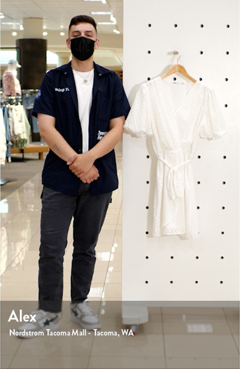 Dot Jacquard Faux Wrap Dress, sales video thumbnail