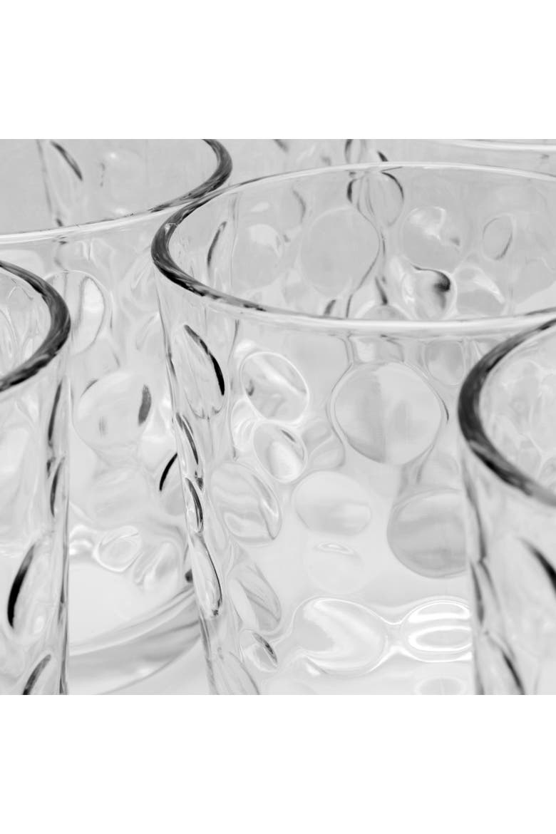 Great Foundations 16 Piece Tumbler and Double Old Fashioned Glass Set in Bubble Pattern, Alternate, color, Clear