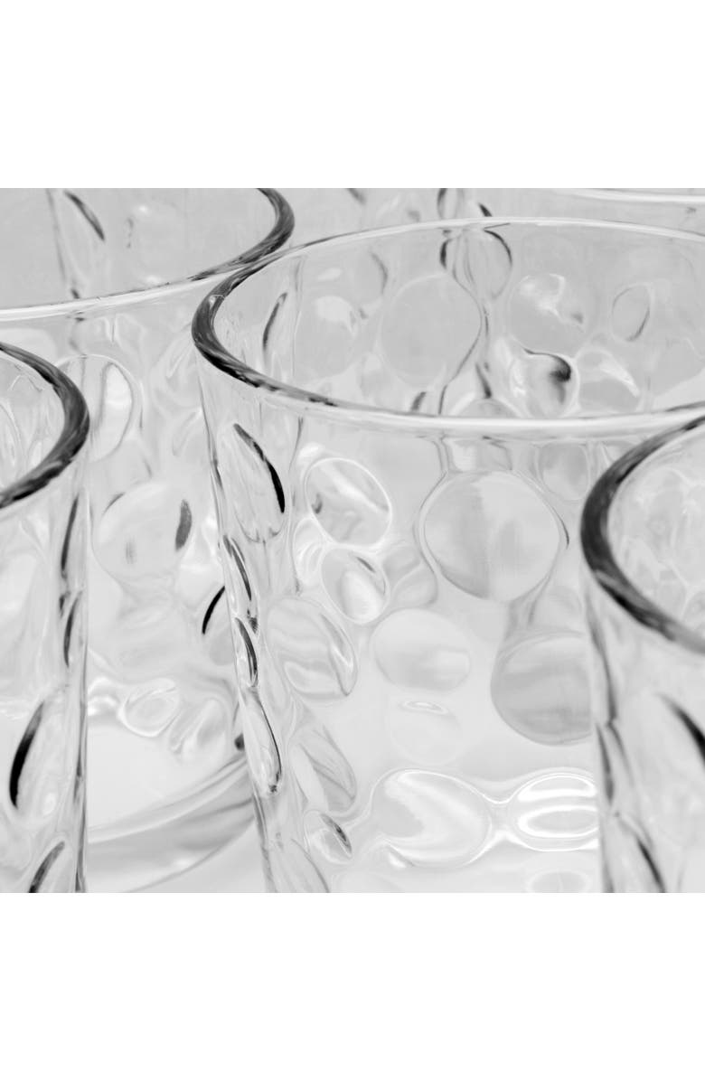Gibson Home Great Foundations 16 Piece Tumbler and Double Old Fashioned Glass Set in Bubble Pattern, Alternate, color, Clear