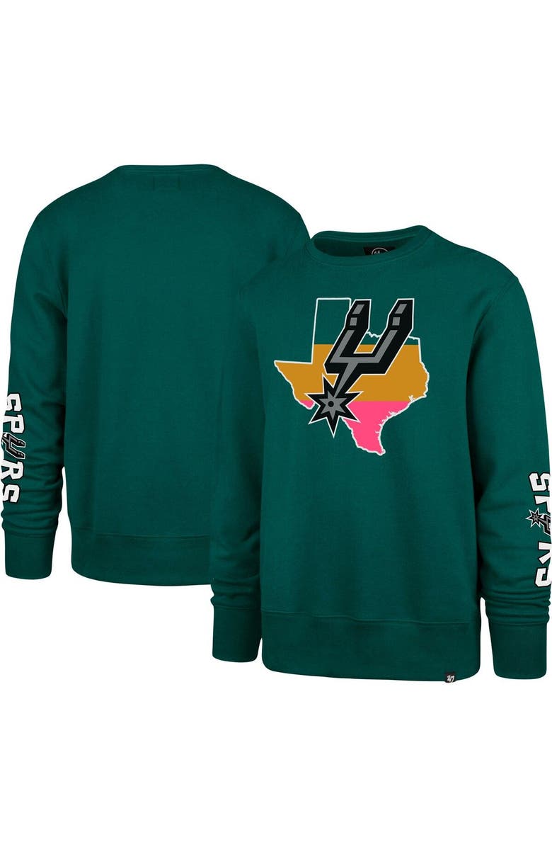 '47 Men's '47 Teal San Antonio Spurs 2022/23 City Edition Two-Peat Headline Pullover Sweatshirt, Main, color, 