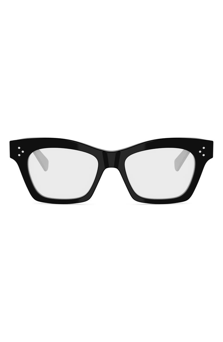 CELINE 3 Dots 51mm Cat Eye Optical Glasses, Main, color, 