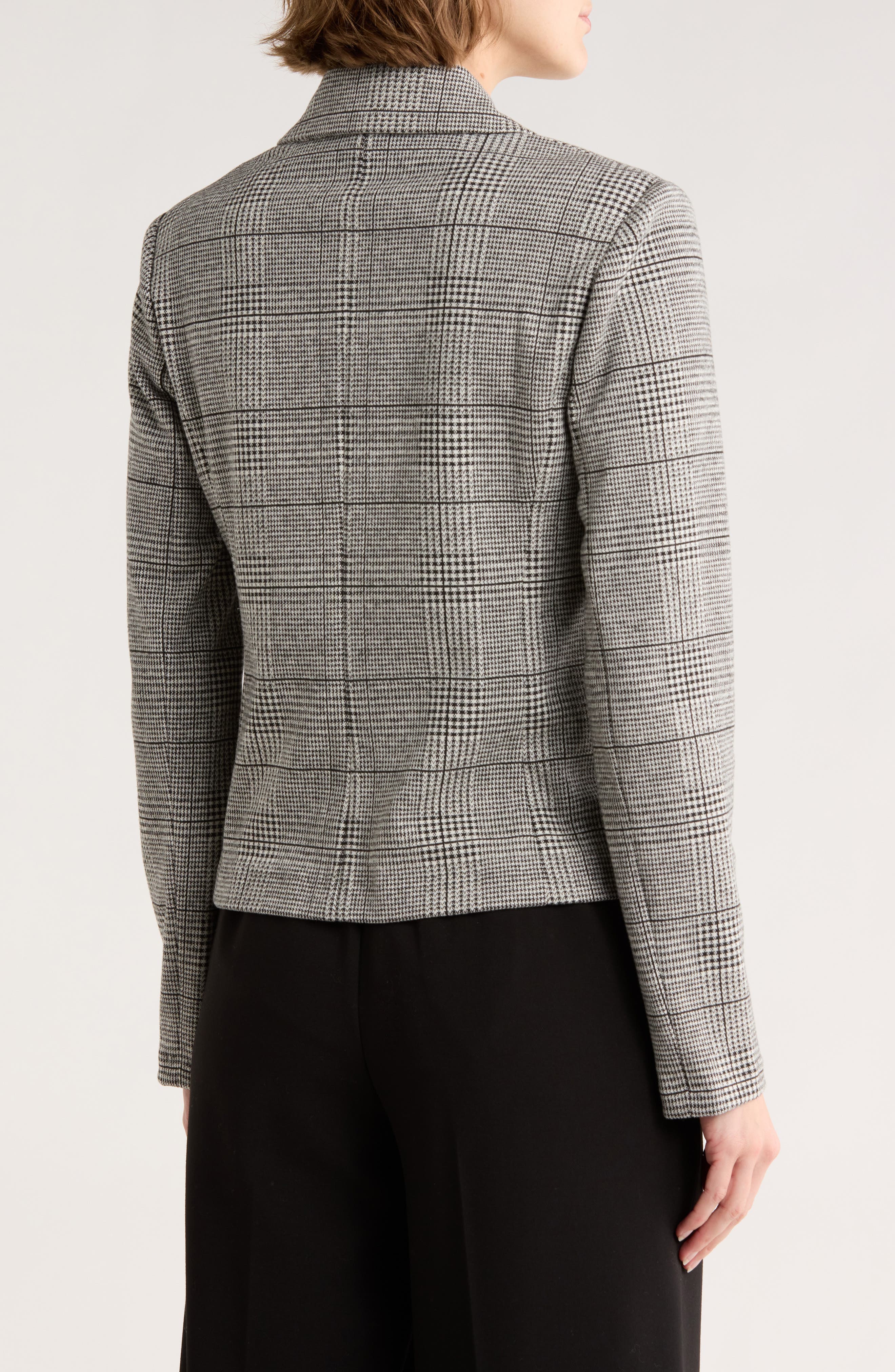 Glen Plaid Notch Lapel Blazer - image 2