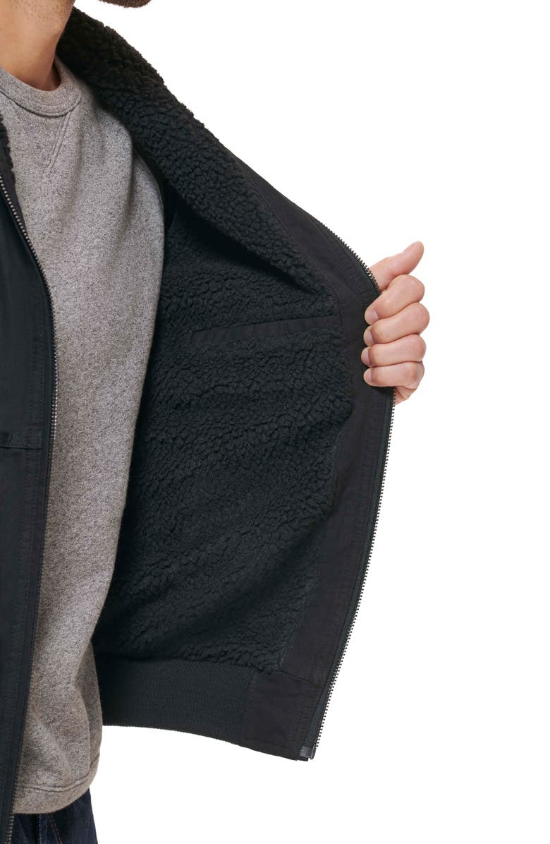 Levi's<sup>®</sup> Workwear Faux Shearling Lined Cotton Canvas Hooded Jacket, Alternate, color, 