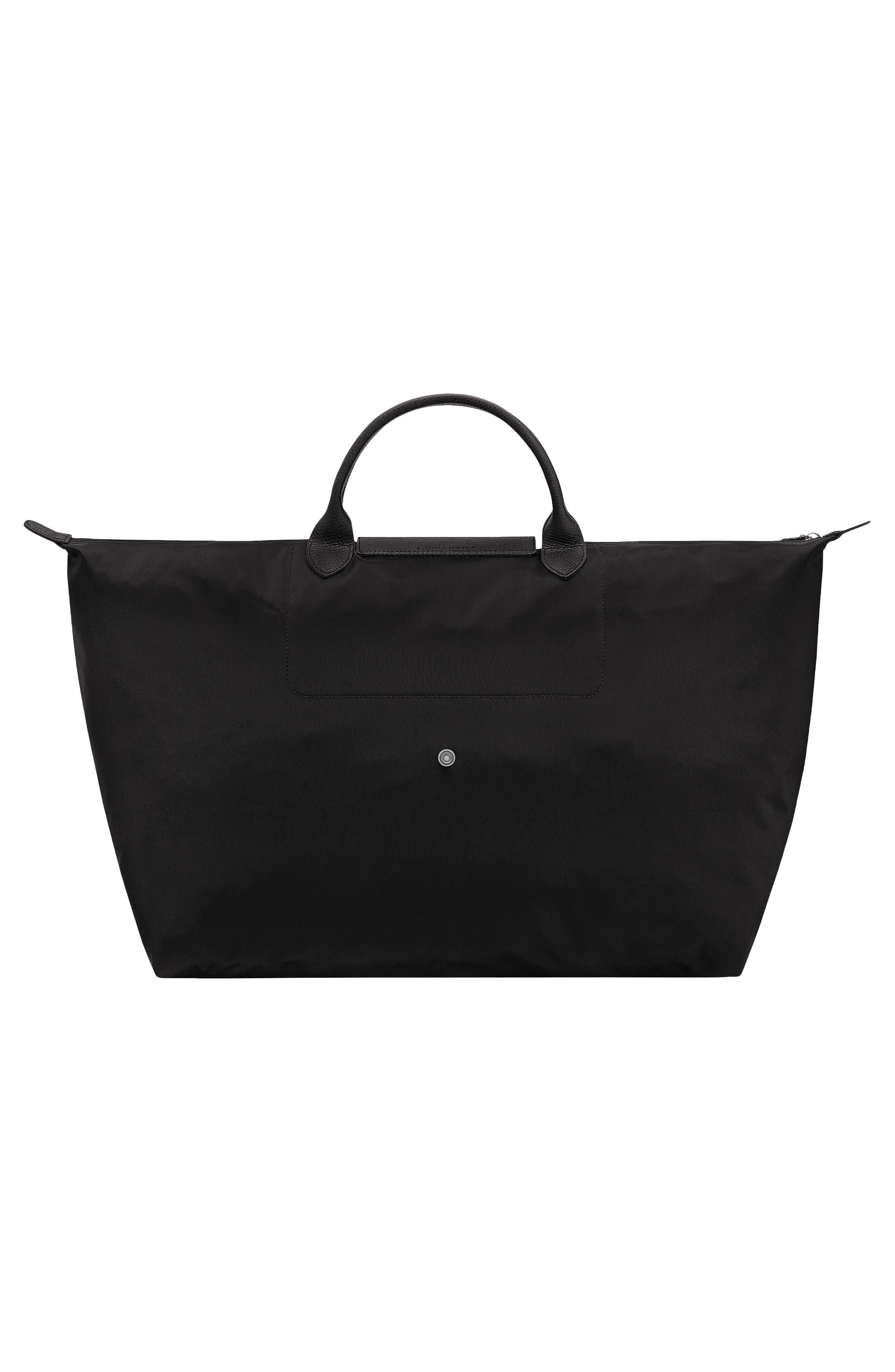 Large Le Pliage Recycled Polyamide Travel Bag, Alternate, color, BLACK