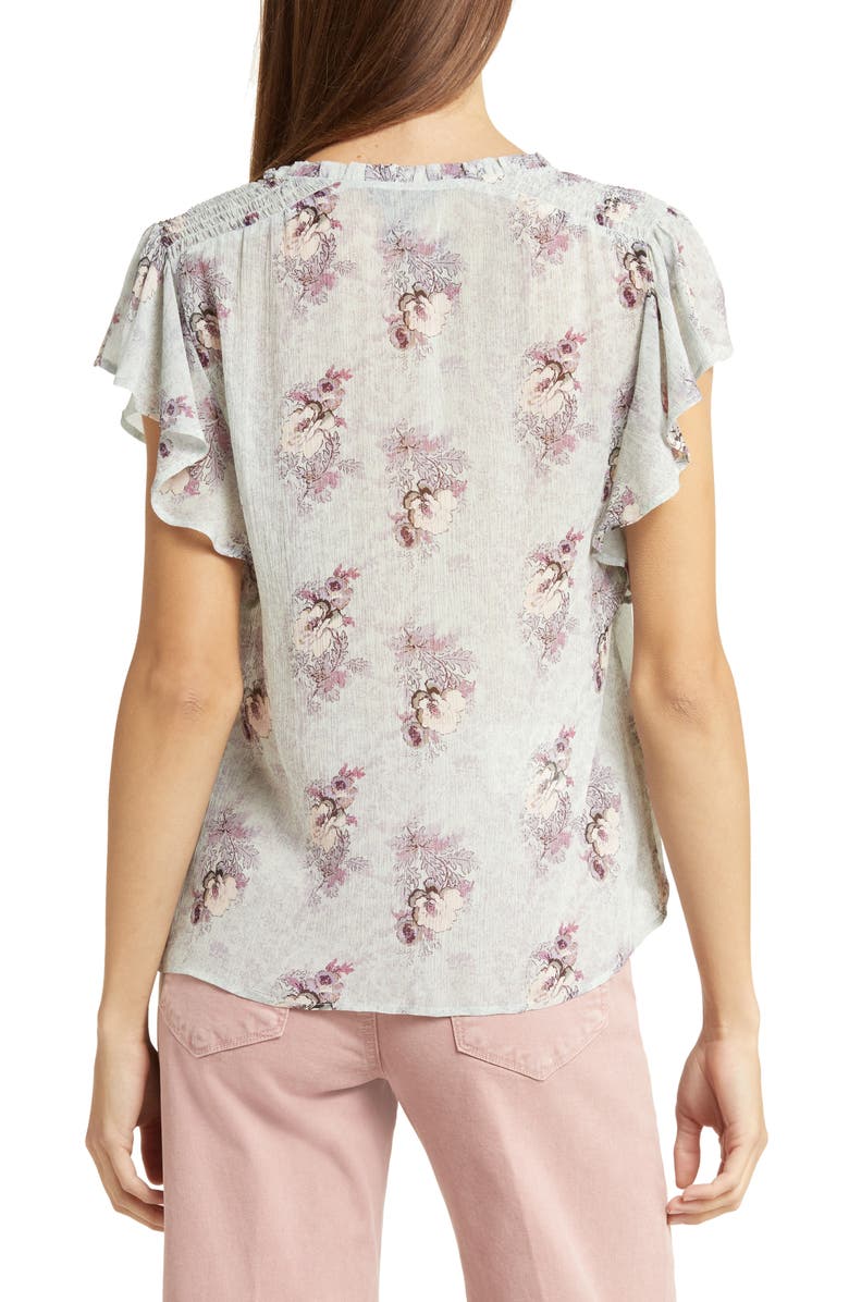 PAIGE Dewan Floral Print Silk Top, Alternate, color, 