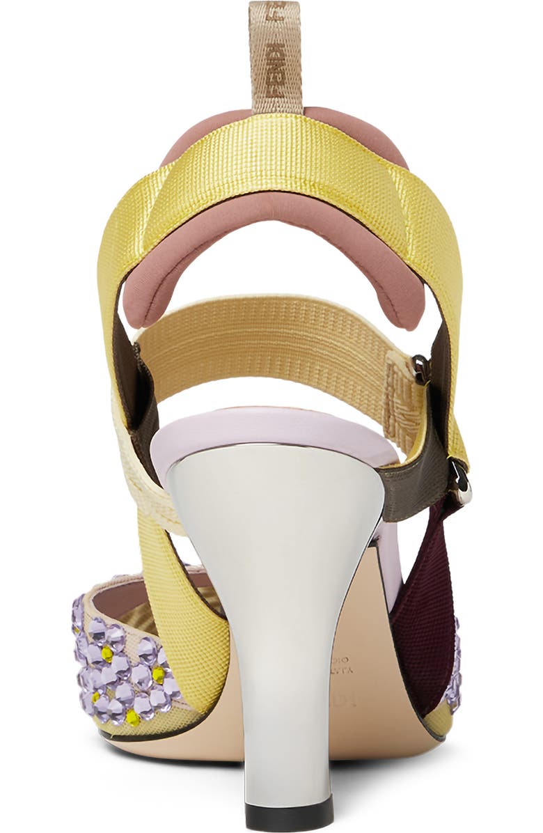 Fendi Colibri Crystal Embellished Slingback Pump, Alternate, color, Violet Citrine