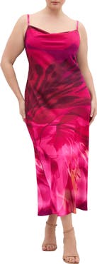 City Chic Sadie Print Cowl Neck Slipdress