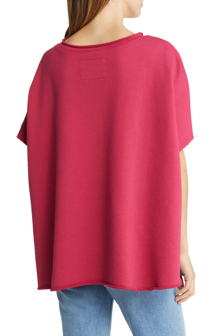 Cotton French Terry Capelet, Alternate, color, ROUGE
